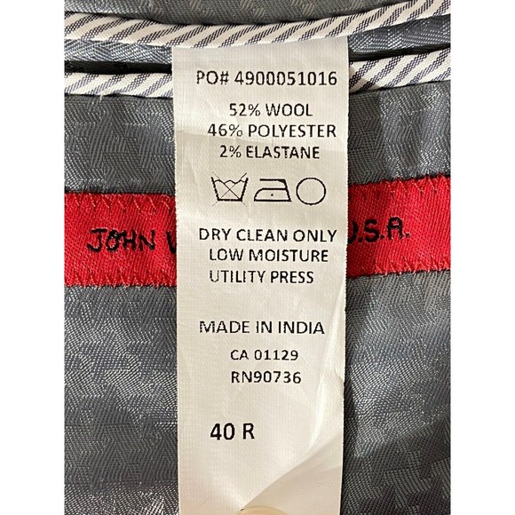 John Varvatos Wool Blazer Mens Size 40R Gray Sports Suit Jacket Notch Career - Picture 10 of 16